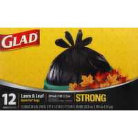 Glad Lawn & Leaf Bags, Strong, Quick-Tie - 12 Each