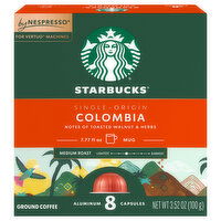 Starbucks Coffee, Ground, Medium Roast, Colombia, Aluminum Capsules - 8 Each