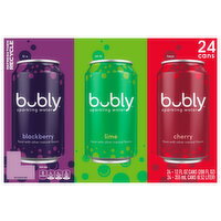 Bubly Blackberry/Lime/Cherry Sparkling Water - 24 Each