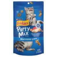 Friskies Party Mix Beachside Crunch Cat Treats with Ocean Whitefish & Flavors of Shrimp, Crab & Tuna - 2.1 Ounce