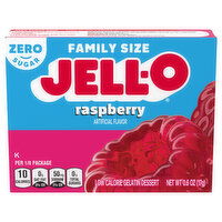 Jell-O Low Calorie Zero Sugar Raspberry Gelatin Dessert Family Size - 0.6 Ounce
