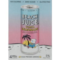 Beach Juice Vodka, Lemonade, 4 Each