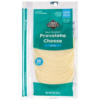 First Street Sliced Cheese, Provolone, Non-Smoked - 10 Each