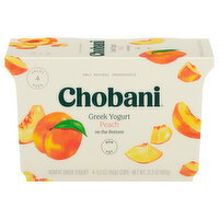 Chobani Value 4 Pack Peach on the Bottom Nonfat Greek Yogurt