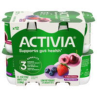 Activia Low Fat Black Cherry/Mixed Berry Yogurt - 12 Each