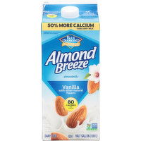 Almond Breeze Almondmilk, Dairy-Free, Vanilla - 0.5 Gallon