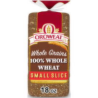 Oroweat Oroweat Whole Grains 100% Whole Wheat Bread, Small Slice, 18oz - 18 Ounce