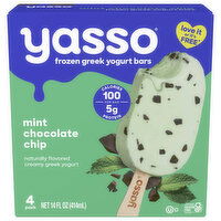 Yasso Yogurt Bars, Mint Chocolate Chip, Greek - 14 Ounce