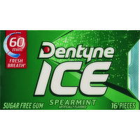 Dentyne Ice Gum, Sugar Free, Spearmint, 16 Each