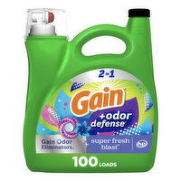 Gain Liquid HEC Odor Defense Spring Fresh Bl 100LD - 144 Ounce