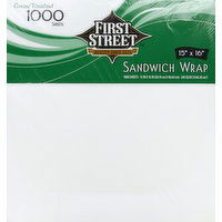 First Street Sandwich Wrap, Grease Resistant, 15 Inches x 16 Inches - 1000 Each