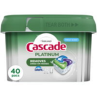 Cascade Platinum Dishwasher Pods, Fresh - 40 Each
