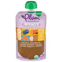 Plum Organics 4 Food Group Blend Banana, Blueberry, Sweet Potato, Carrot, Greek Yogurt + Millet - 4 Ounce