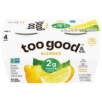 Too Good & Co. Yogurt, Blended, Low Fat Milk, Ultra-Filtered, Cultured, Meyer Lemon, 4 Pack