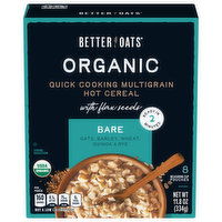 Better Oats Hot Cereal, with Flax Seeds, Organic, Bare - 8 Each