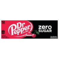 Dr Pepper Soda, Zero Sugar, Cherry, 12 Pack - 12 Each