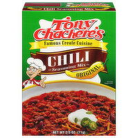 Tony Chachere's Seasoning Mix, Chili, Original - 2.5 Ounce