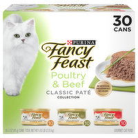 Fancy Feast Cat Food, Gourmet, Poultry & Beef, Classic Pate Collection - 30 Each