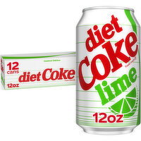 Diet Coke Lime Soda Cans - 12 Fluid ounce