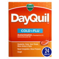 Vicks DayQuil Cold & Flu, LiquiCap Over-the-Counter Medicine - 24 Each