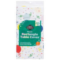 First Street Table Cover, Plastic, Rectangle, Birthday - 1 Each