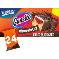 Marinela Strawberry Chocolate Flavored Covered Filled Snack Cake, 24 packs, (1 ct each), 42.24 lbs  Case - 24 Each