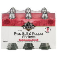 First Street Salt & Pepper Shakers, Tower, 1-1/2 Ounce, 6 Each