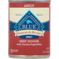 Blue Buffalo Food for Dogs, Natural, Beef Dinner with Garden Vegetables, Adult, Homestyle Recipe - 12.5 Ounce