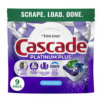 Cascade Platinum Plus Dishwasher Pods, Fresh - 9 Each