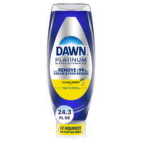 Dawn Dishwashing Liquid, Bleach Alternative, Platinum, Clean Lemon Scent - 24.3 Fluid ounce