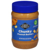 First Street Peanut Butter, Chunky - 18 Ounce