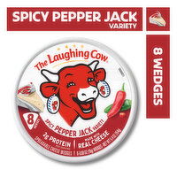 The Laughing Cow The Laughing Cow Creamy Spicy Pepper Jack Spreadable Cheese Wedges, 8 pack (5.4 oz) - 8 Each