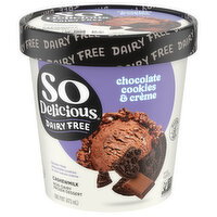So Delicious Dairy Free Vegan Chocolate Cookies N’ Cream Cashew Milk Frozen Dessert - 1 Pint
