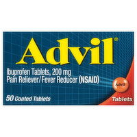 Advil Coated Tablets 200 mg Pain Reliever/Fever Reducer - 50 Each