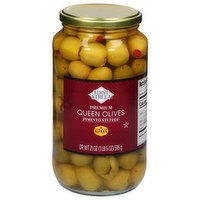 First Street Queen Olives, Pimento Stuffed, Premium - 21 Ounce