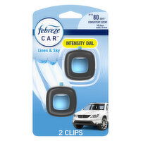 Febreze Car Air Freshener Odor-Fighting Automotive Vent Clip Linen & Sky, 0.13 Fluid ounce