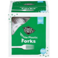 First Street White Plastic Heavy Duty Forks - 500 Each