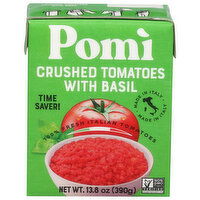 Pomi Tomatoes, with Basil, Crushed - 13.8 Ounce