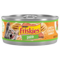Friskies Cat Food, Liver & Chicken Dinner, Pate - 5.5 Ounce