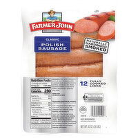 Farmer John Classic Naturally Hardwood Smoked Polish Sausage - 12 Each