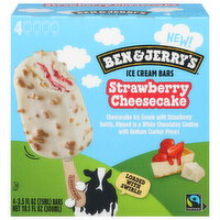Ben & Jerrys Bar Strawberry Cheesecake - 4 Each