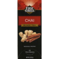 First Street Black Tea, Chai, Tea Bags - 25 Each