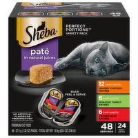 Sheba Cat Food, Premium, Pate in Natural Juices, Variety Pack - 48 Each