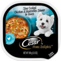 Cesar Canine Cuisine, Slow Cooked Chicken & Vegetables Dinner in Sauce - 3.5 Ounce