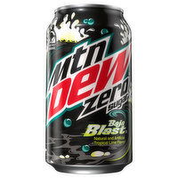 Mtn Dew Soda, Zero Sugar, Baja Blast - 12 Fluid ounce