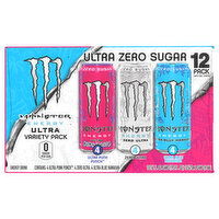 Monster Zero Sugar Punk Punch/Blue Hawaiian Energy Drink Variety Pack - 12 Each