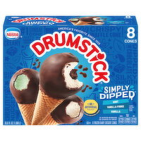 Drumstick Mint/Vanilla Fudge/Vanilla Frozen Dairy Dessert Cones - 8 Each