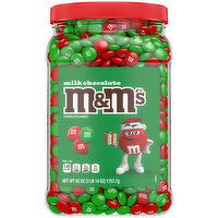 M&M Milk Chocolate Red & Green Jar - 62 Ounce