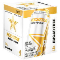 Rockstar Energy Drink , Sugar Free, 4 Each