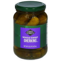 First Street Whole Sweet Gherkins - 16 Fluid ounce